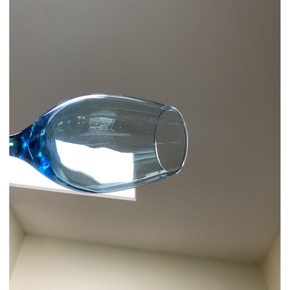 Set Of 4 Vintage Cristar Rioja Sky Blue Water Goblets-Wine Glasses 8 1/8” Tall - Picture 12 of 16